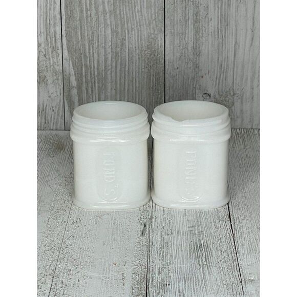 2 Vintage Milk Glass Ponds Cold Cream Jars - Picture 4 of 8